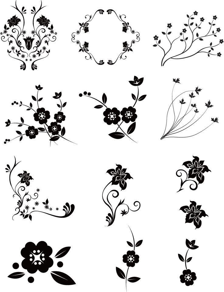 free vector Vector Floral Pack 2